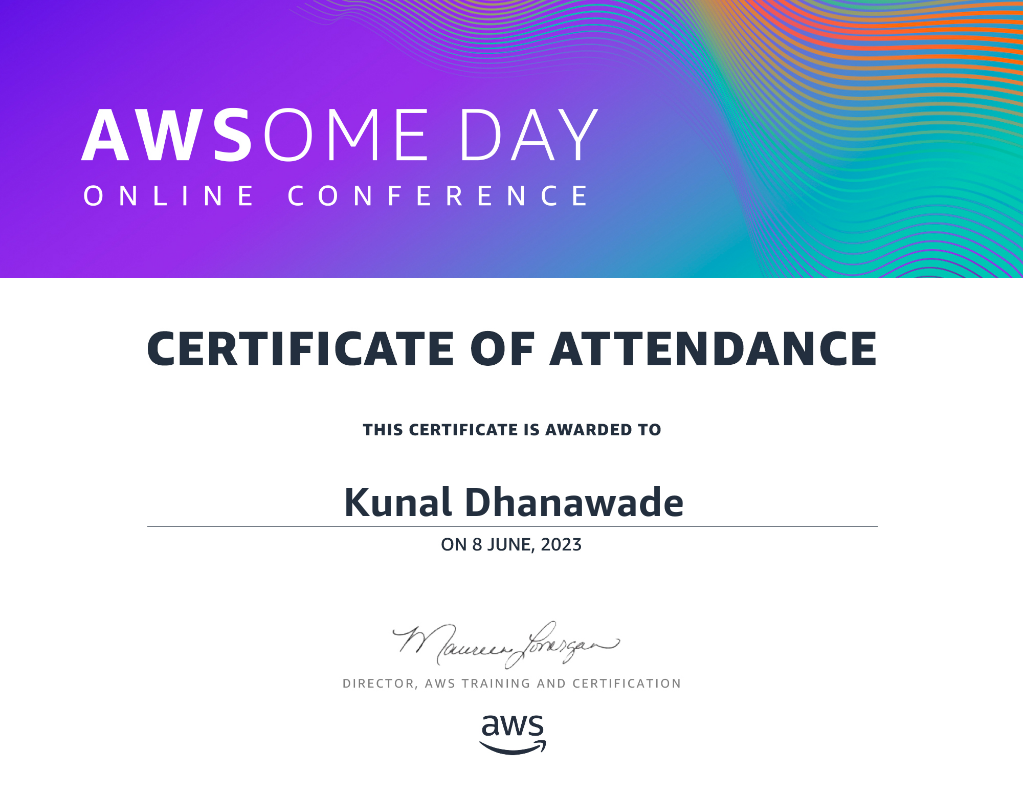 AWSome Day Online Conference Certificate